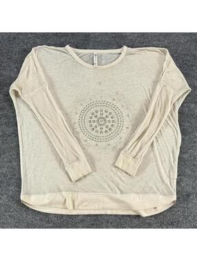 RVCA Women's Beige Long Sleeve Lightweight Top XS - Sheer, Skate, Coastal, Light